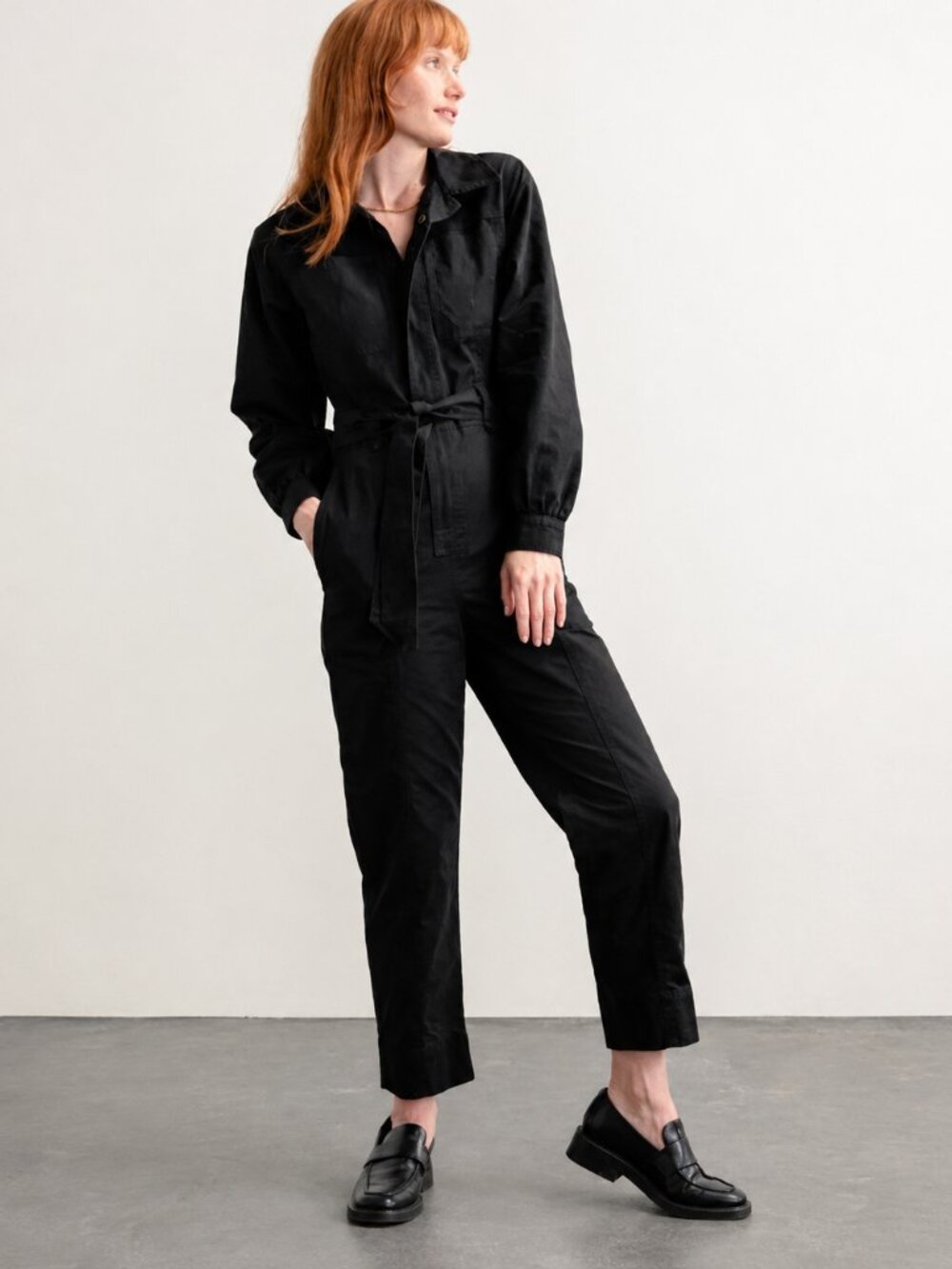Darling Frolic Jumpsuit – Black Utility Boiler Suit 100% Cotton | Size S